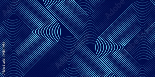 Abstract futuristic technology concept background. Shiny geometric line pattern on a dark blue background. eps 10