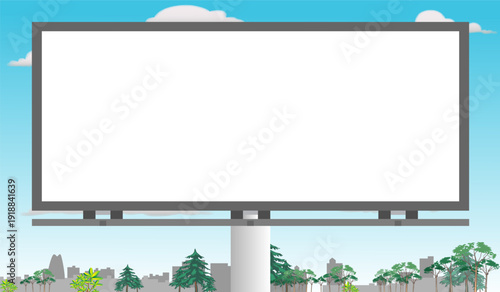 blank billboard on the grass