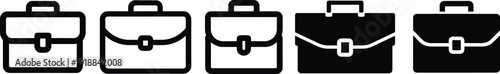  briefcase icon set . Work job bag vector illustration.