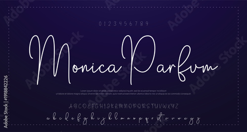 Lettering signature font isolated on grey background. brus style alphabet. Vector logo letters. 