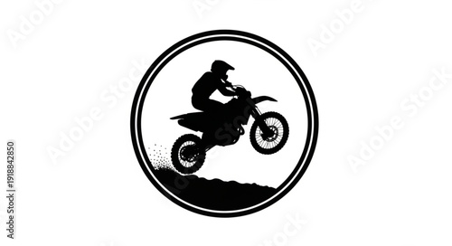 Motorcycle Rider Silhouette Racing Icon.