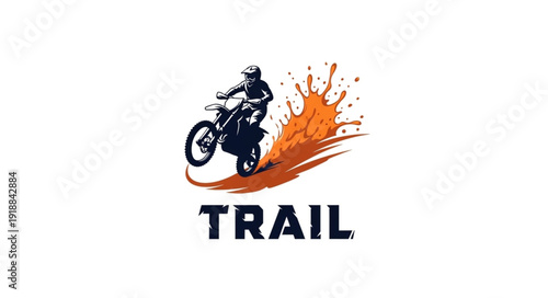Motorcycle Rider Trail Logo Design.