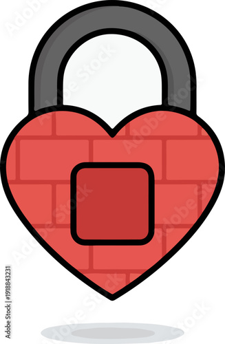 Heart Shaped Padlock with No Keyhole Emotional Unavailability Concept