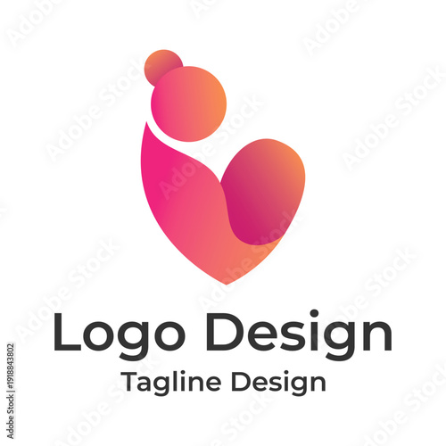 Creative Logo Design Concept Featuring Abstract Heart and Human Elements in a Simple yet Powerful Visual Representation