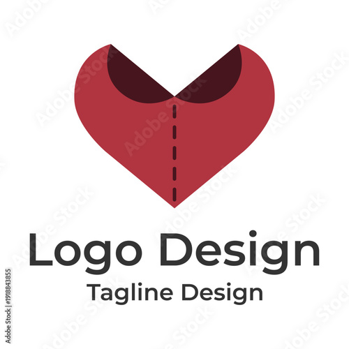 Creative Logo Design Concept Featuring Stylized Heart Symbol with Tagline Design Elements