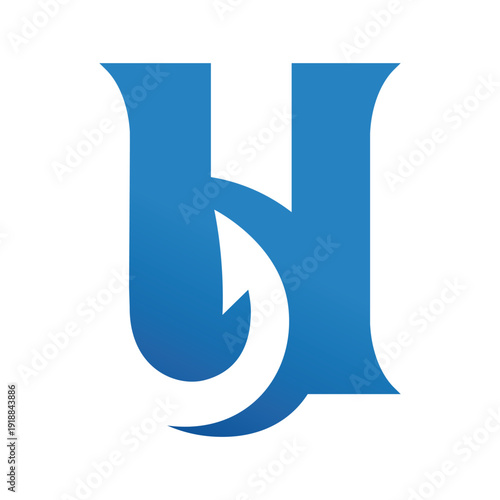 Logo design for corporate identity featuring a stylized letterform with bold typography and abstract shapes