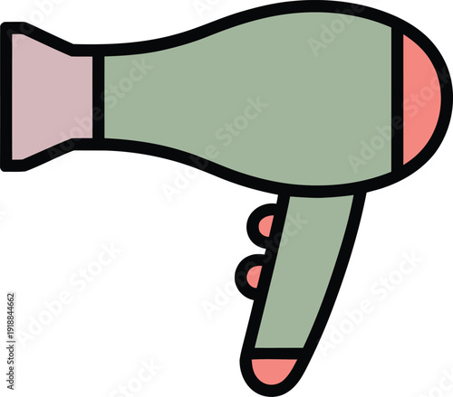 Hair Dryer Icon Vector Styling Tool for Hair Care and Beauty Salon Services