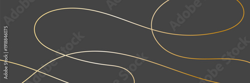 Goldent curved line background. Organic thin line bg