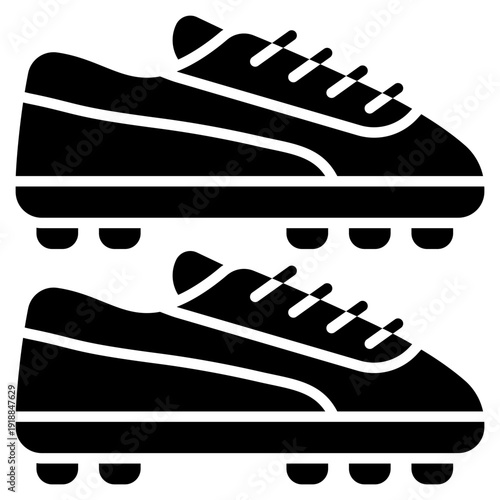 Football Cleats Glyph Icon Vector