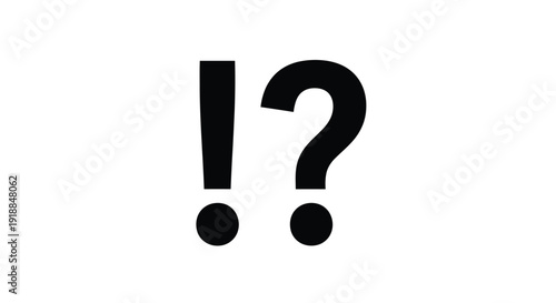 Bold black exclamation mark and question mark symbols rendered together representing confusion and surprise.