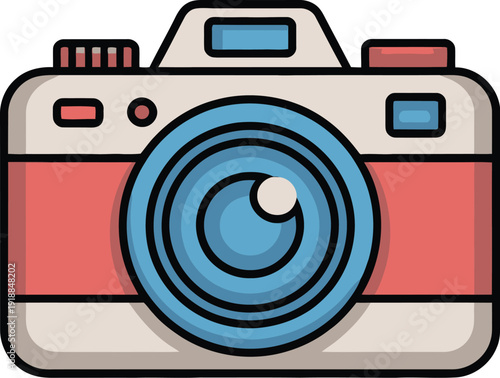 Retro Camera Icon Vintage Photography Equipment Digital Art Vector Illustration