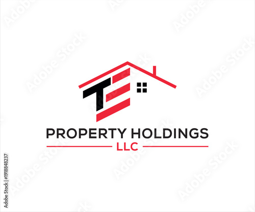 Elegant modern real estate logo for Property Holdings LLC featuring sleek lettering and house integration