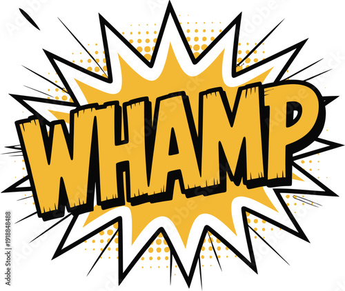 Wham Sound Effect Explosion Burst Retro Comic Art Style Vector