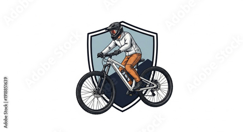 Motorcyclist Riding Bike Illustration Design.