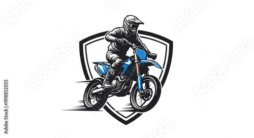 Motorcyclist Riding Dirt Bike Illustration.