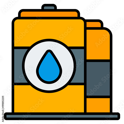 Water Tank Filled Line Icon Vector