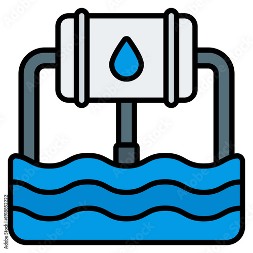 Water Desalination Filled Line Icon Vector
