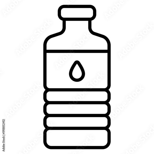 Water Bottle Line Icon Vector
