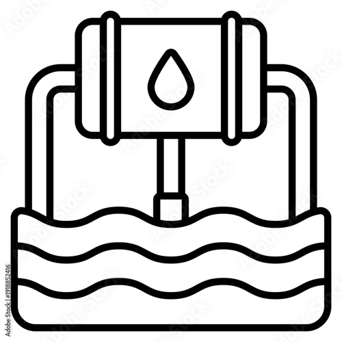 Water Desalination Line Icon Vector
