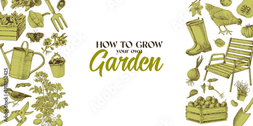 Horticulture and gardening horizontal banner