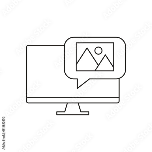 Image gallery folder and photo album monitor icon