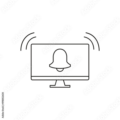 Audio notification alert and ringing bell monitor icon