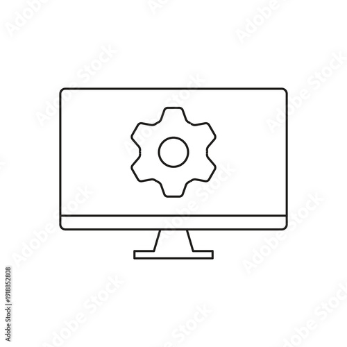 Technical configuration gear and system control monitor icon