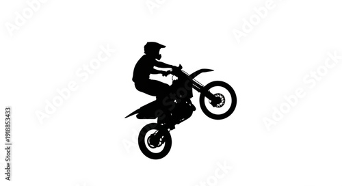 Motorcyclist Riding Dirt Bike in Air.