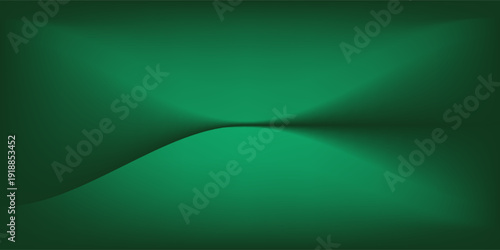 Deep green gradient background, empty studio room illustration.eps10