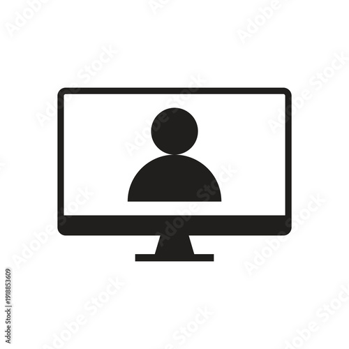 Solid user profile avatar and member account monitor icon