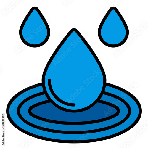 Raindrop Filled Line Icon Vector