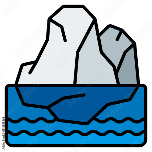 Glacier Ice Filled Line Icon Vector