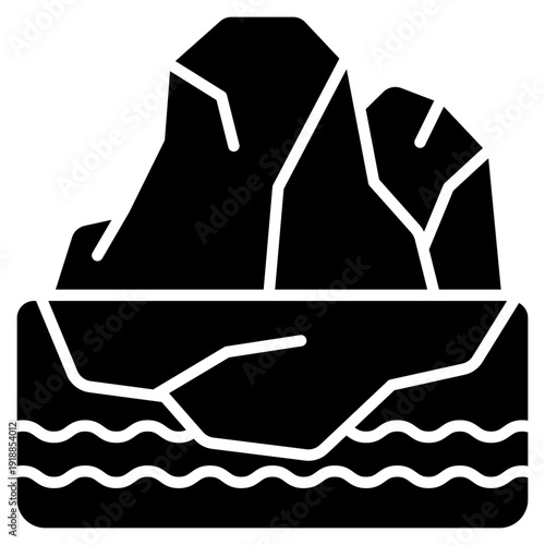 Glacier Ice Glyph Icon Vector