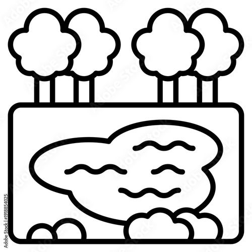 Spring Water Source Line Icon Vector