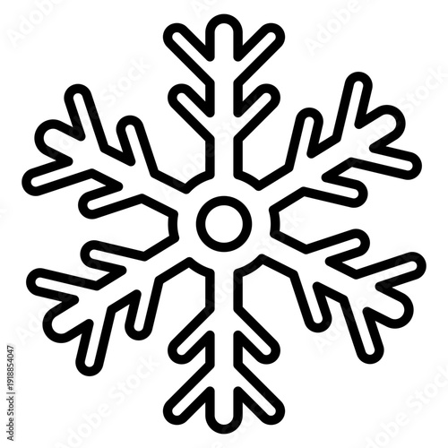 Snowflake Ice Line Icon Vector