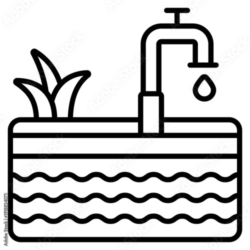 Groundwater Line Icon Vector