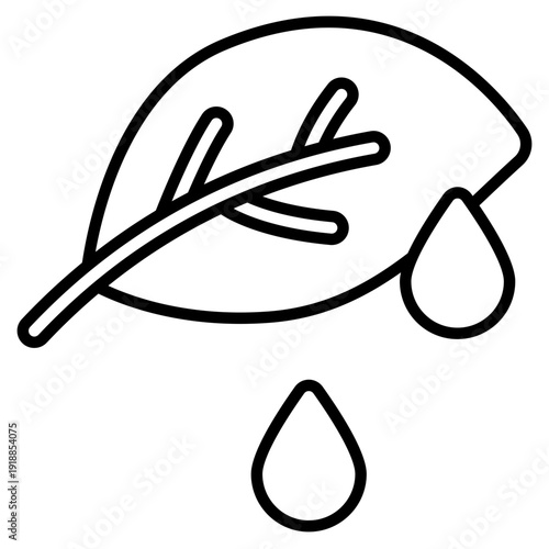 Dew Drop Line Icon Vector