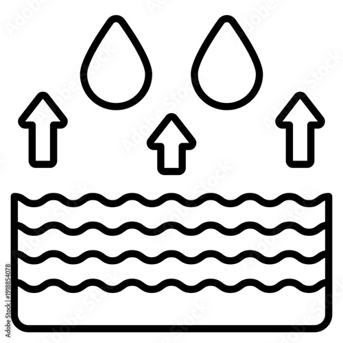 Water Evaporation Line Icon Vector