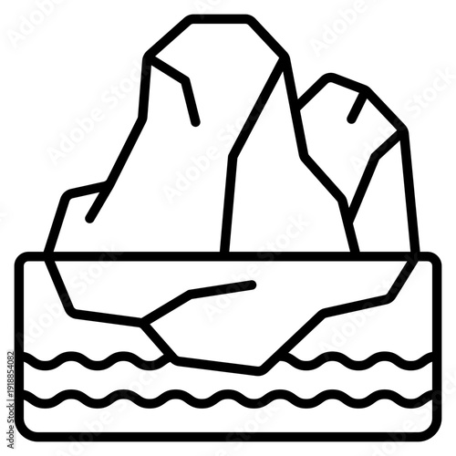 Glacier Ice Line Icon Vector
