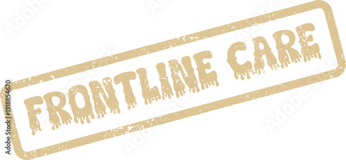Frontline Care Distressed Rubber Stamp for Essential Healthcare Workers and Critical Support
