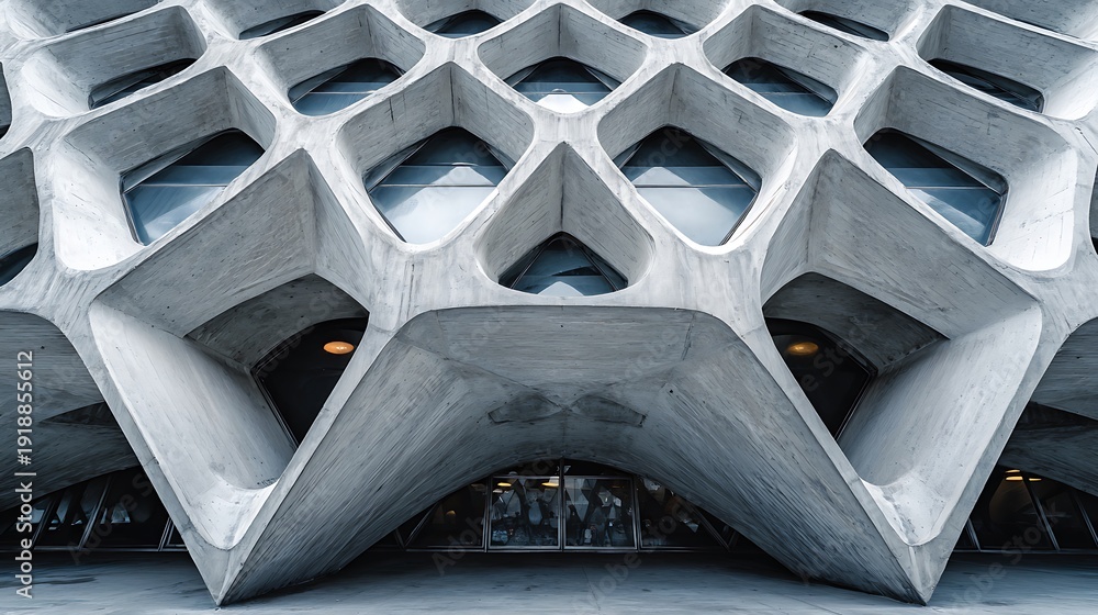 Obraz premium Modern Concrete Ceiling Architecture Detail.