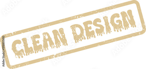 Rustic textured stamp displaying Clean Design ideal for projects emphasizing simplicity and modern aesthetics