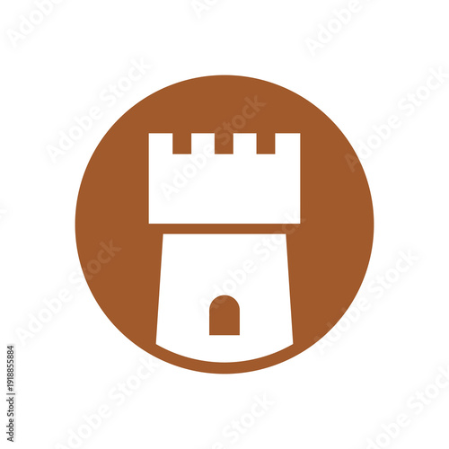 Castle symbol icon isolated on white background