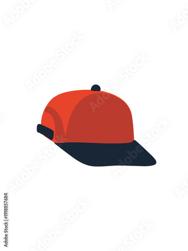 bright red baseball cap isolated vector illustration