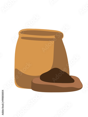 bag of fertilized soil vector illustration full view