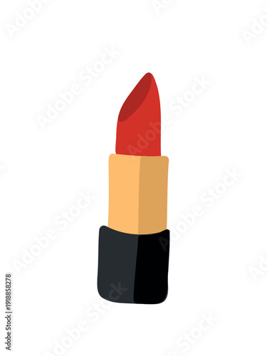 bright red lipstick cosmetic product vector illustration