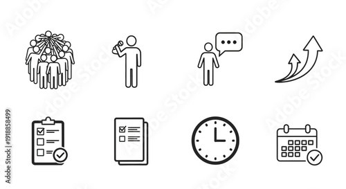 Business Communication and Organization Icons.