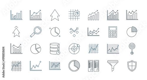 Business Finance Icons and Graphs.