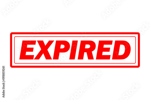 EXPIRED - Red Rubber Stamp with text EXPIRED
