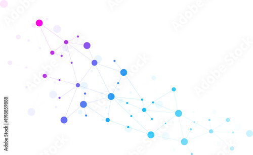 Abstract Geometric Connect Lines and Dots. Futuristic Technology Background. Internet Network Connection. Neural Network on Transparent Background